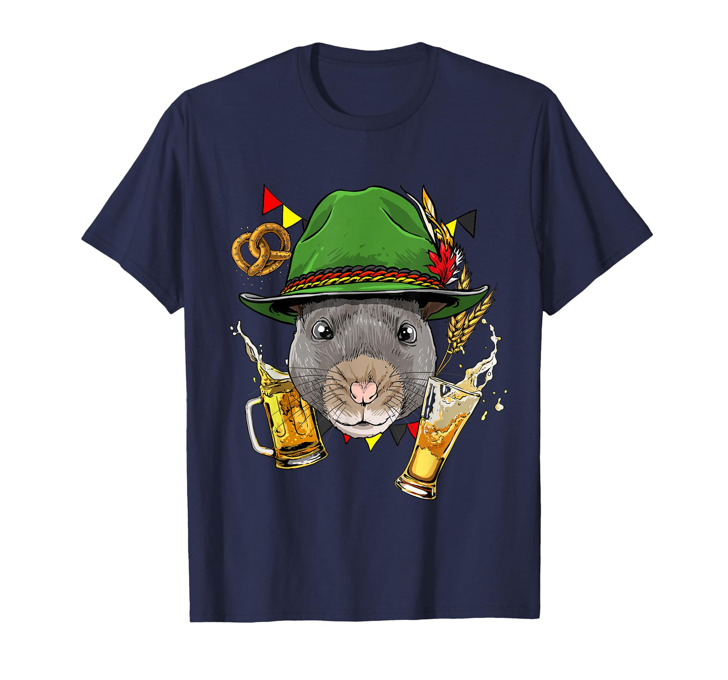 Rat Oktoberfest Lederhosen Costume Gift German Beer Fest T-Shirt