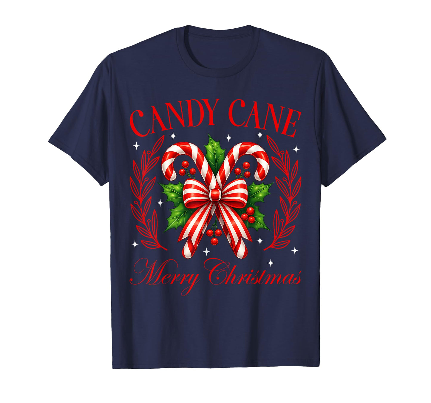Merry Christmas Candy Cane Xmas Holiday Matching Family T-Shirt