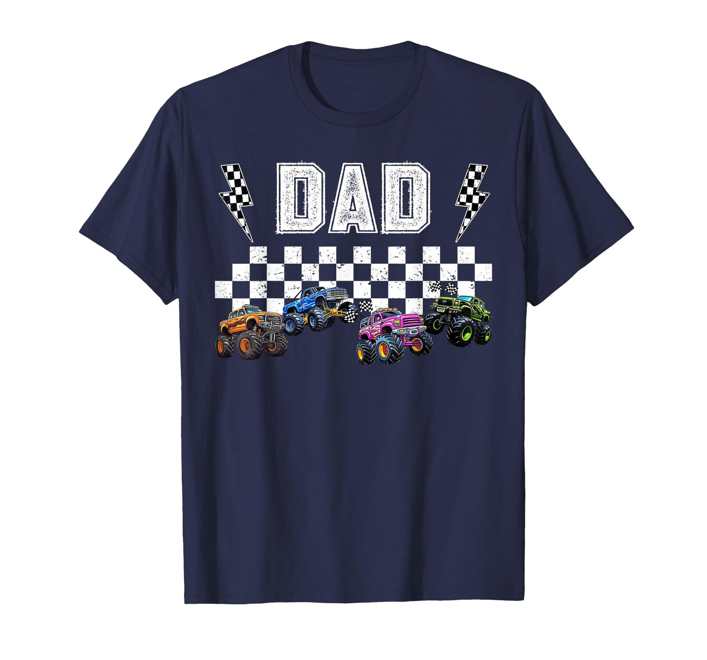 Retro Monster Truck Dad Family Crew Birthday Matching Party T-Shirt