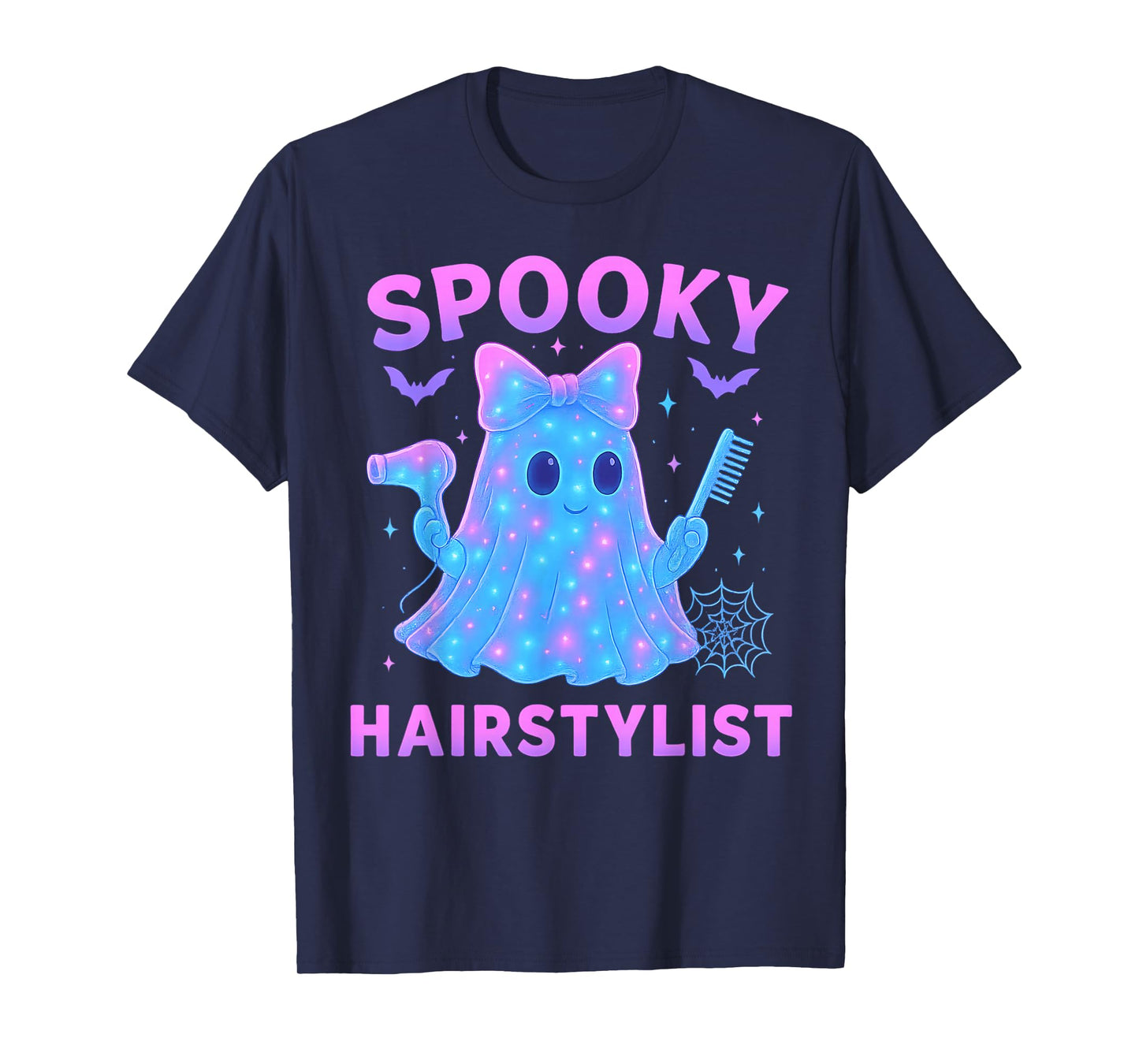 Funny Ghost Hairstylist Halloween Hairdresser Men Women T-Shirt