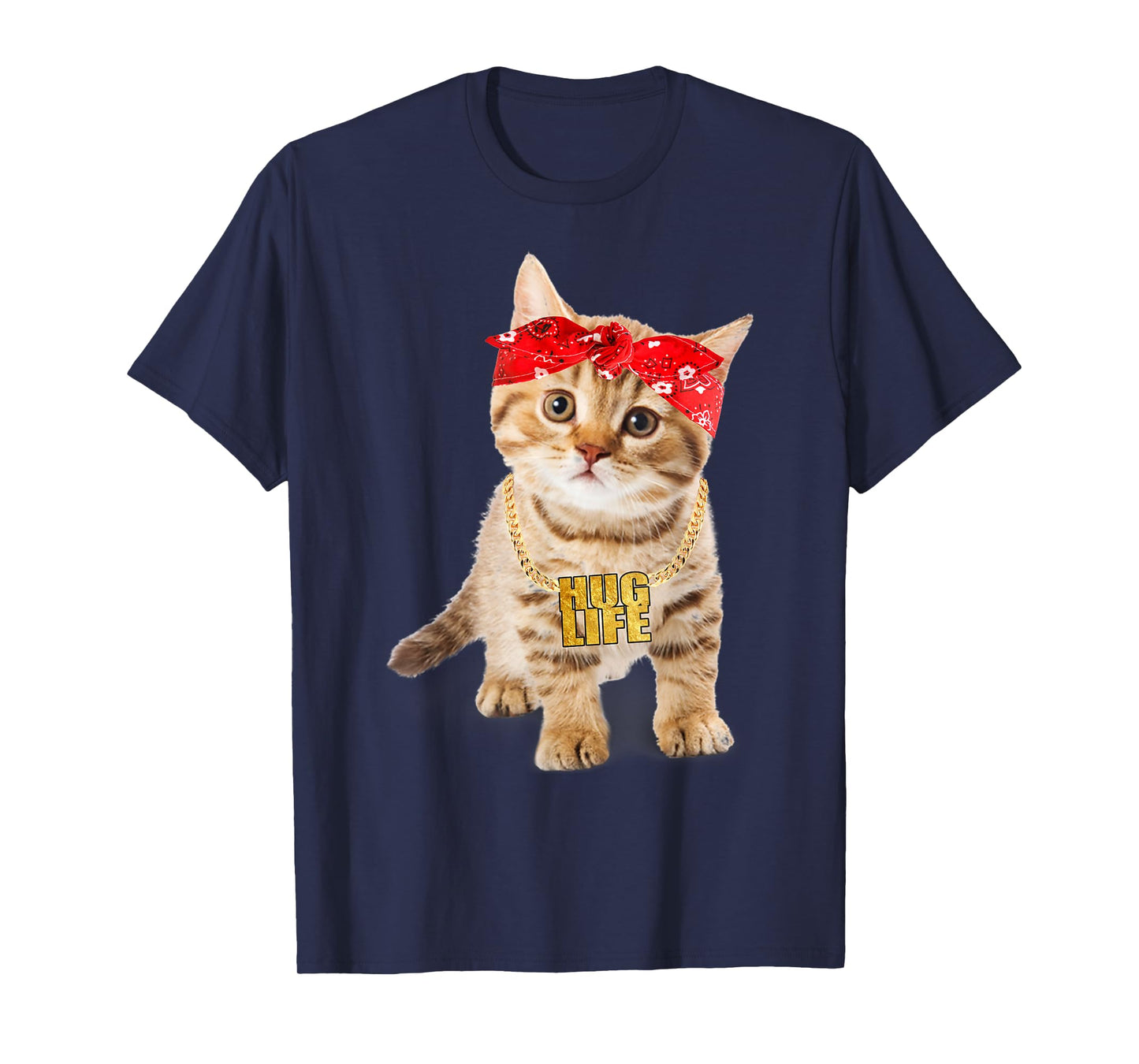 Hug Thug Gangster Life Gold Chain Cat Shirt Gangsta Cat Tee T-Shirt for Men Women