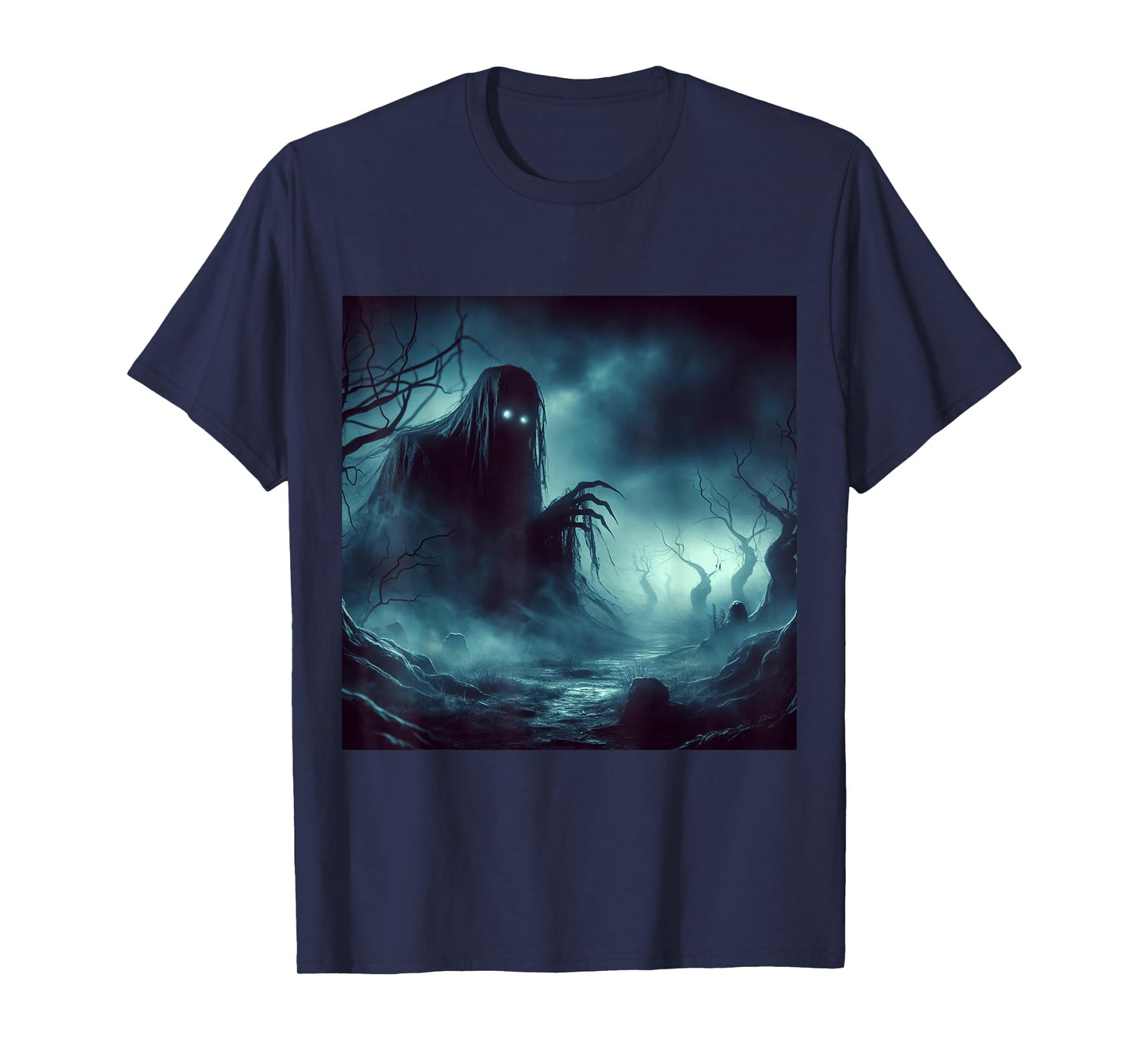 Haunted Cemetery Undead Monster and Halloween Scary Graphic T-Shirt