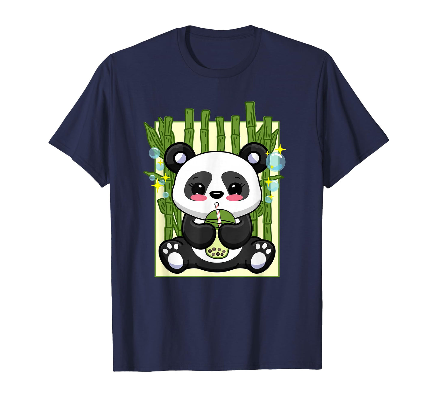 Cute Kawaii Bubble Tea Boba Panda Japanese Anime Women Girls T-Shirt
