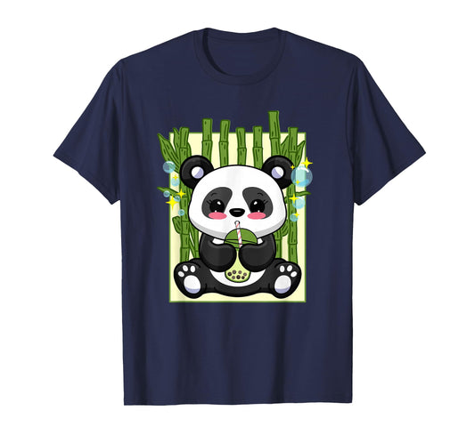 Cute Kawaii Bubble Tea Boba Panda Japanese Anime Women Girls T-Shirt