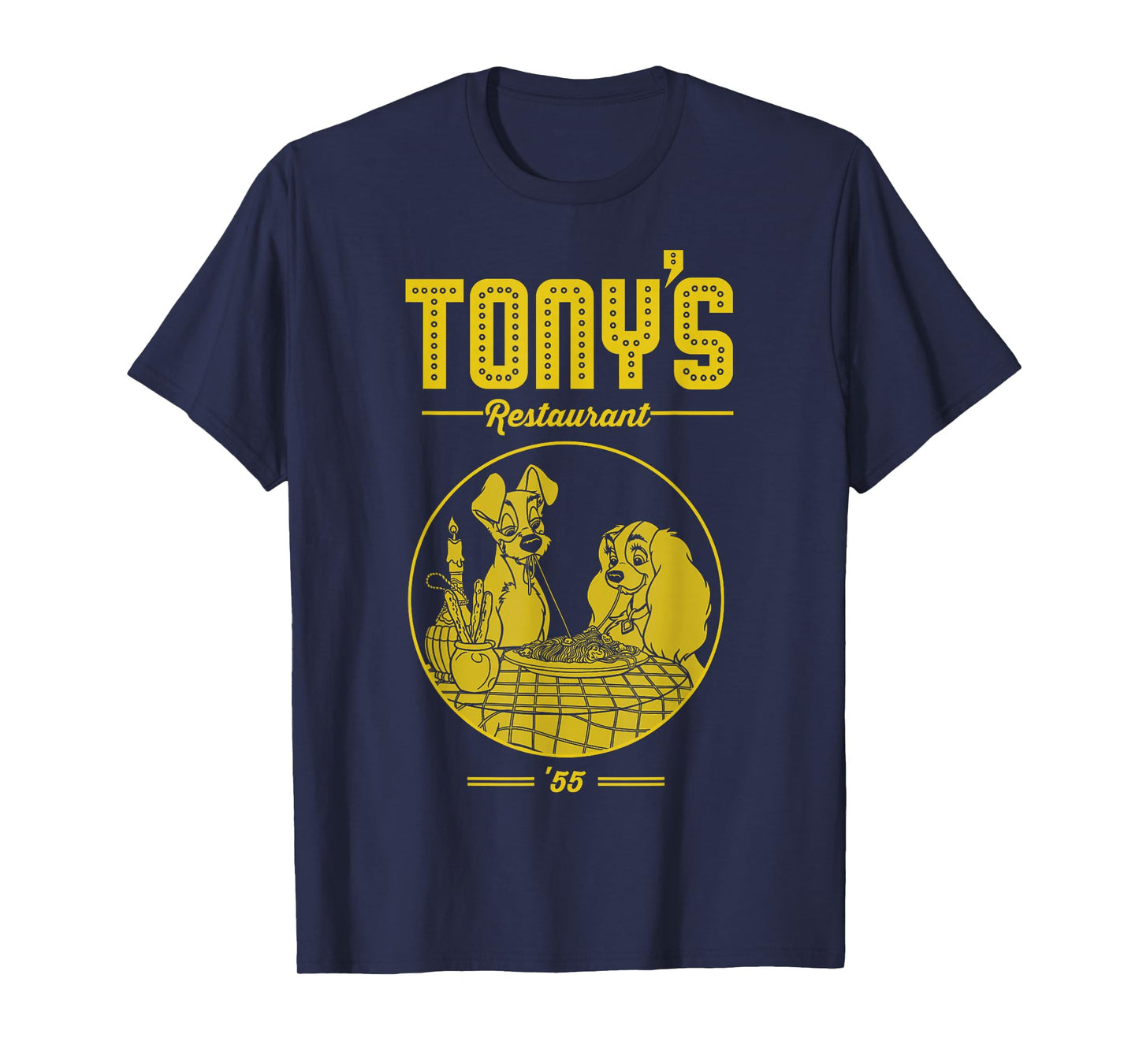 Disney Lady and The Tramp Tony's Restaurant Poster T-Shirt Small