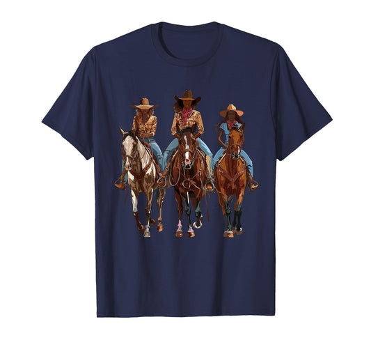 Black African American Cowgirl Western Country Texas Rodeo T-Shirt