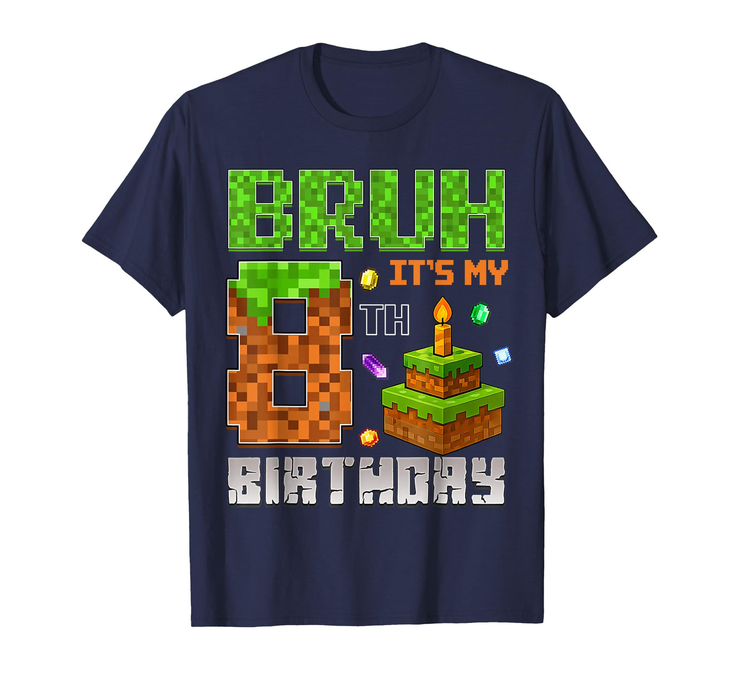It's My 8th Birthday Game Pixel 8 Year Old Birthday Boy T-Shirt