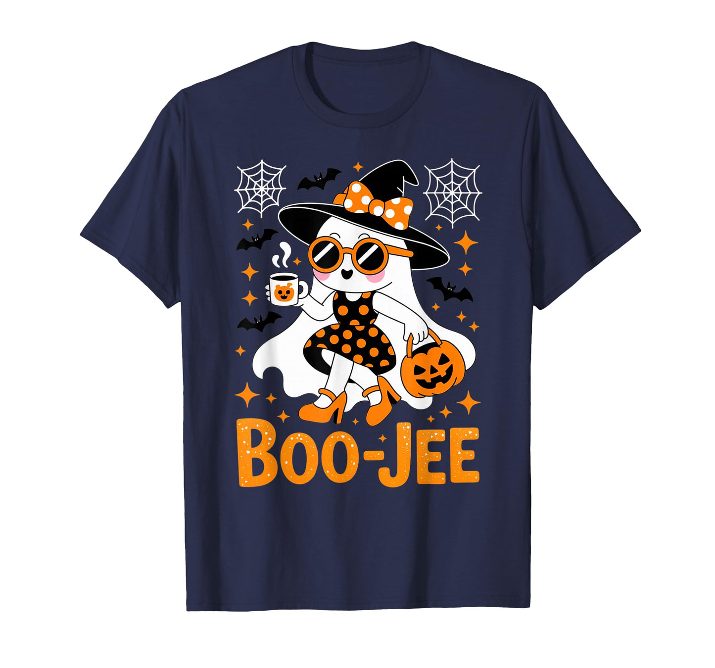 Boo JEE Coquette Leopard Boujee Halloween Ghost T-Shirt