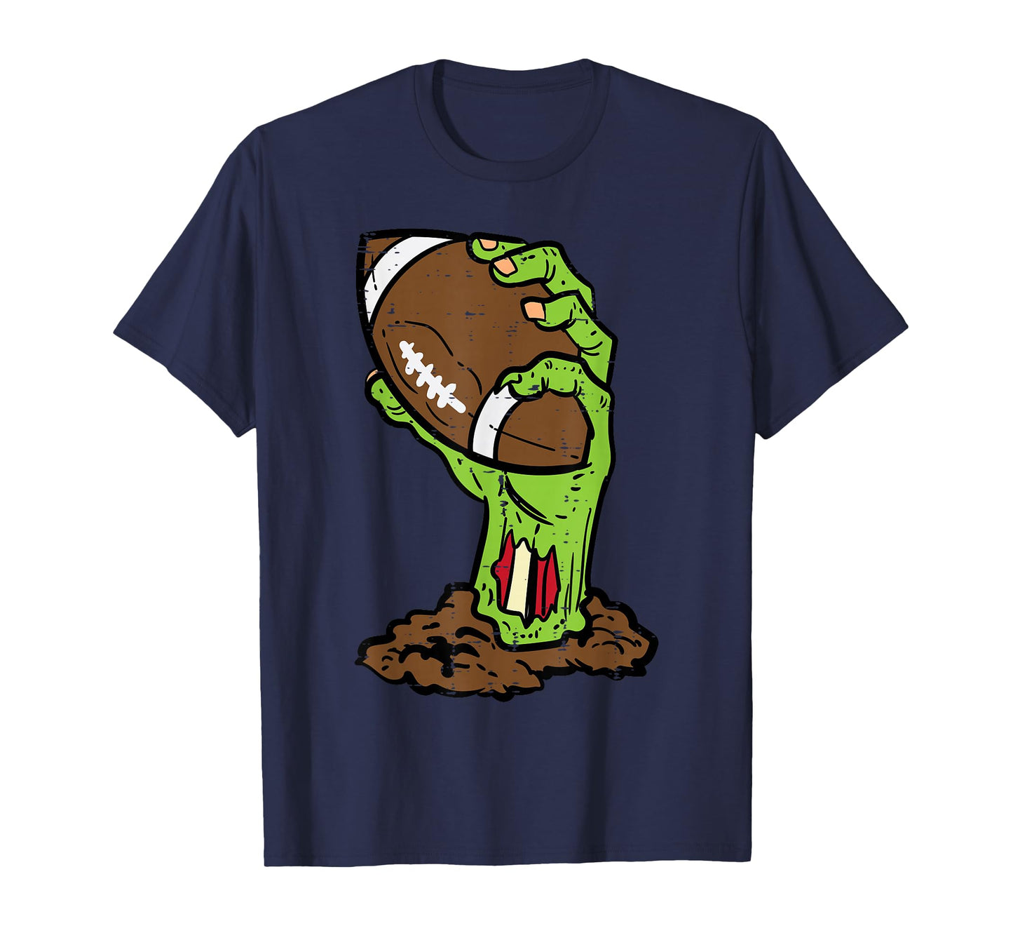 Halloween Zombie Hand Football Costume Men Boys Kids Youth T-Shirt
