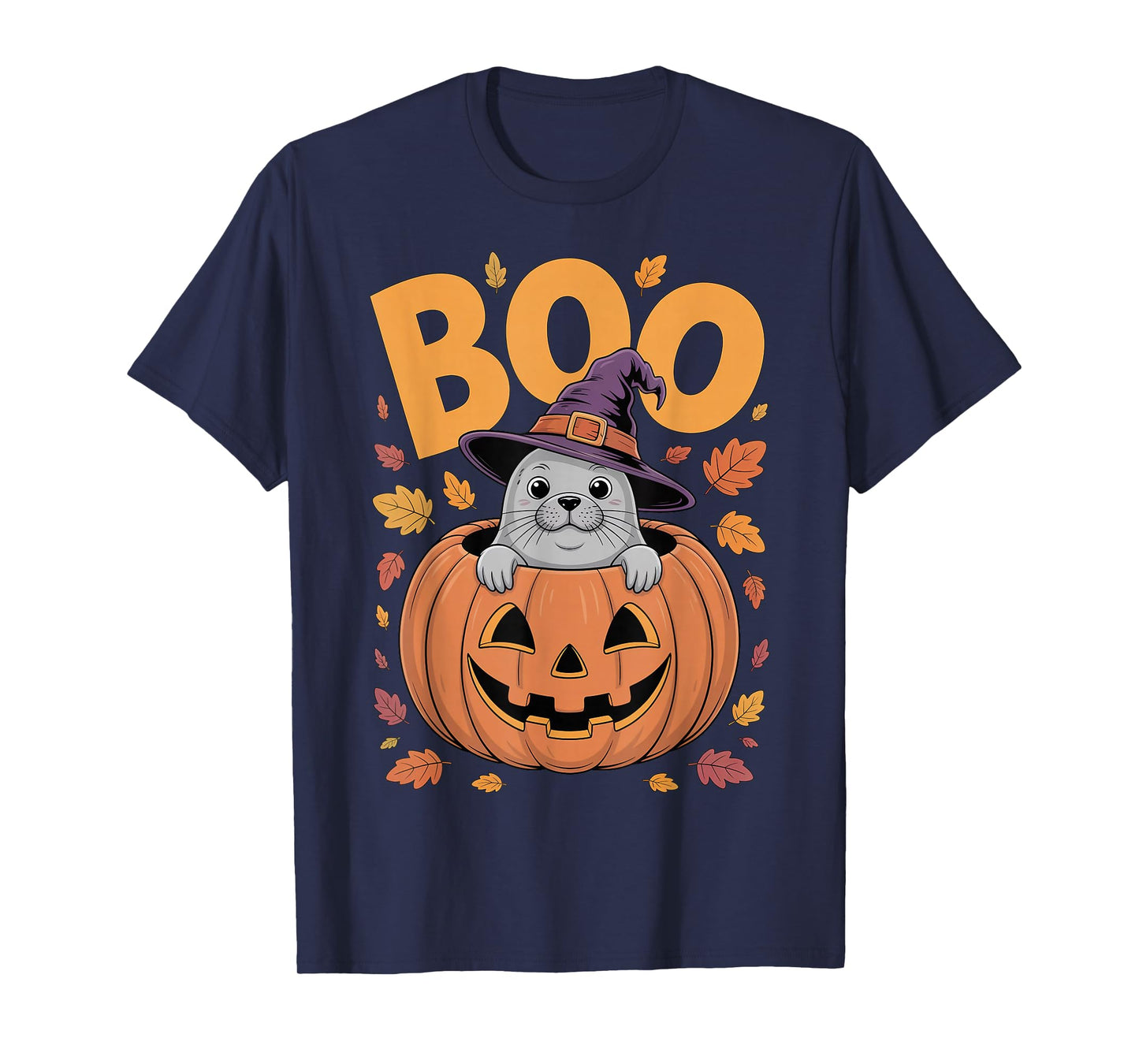Seal Costume on Pumpkin Halloween Seal T-Shirt