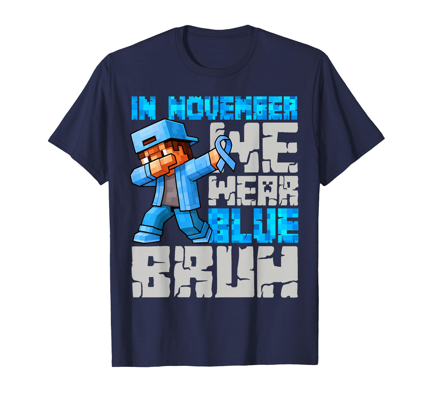 Bruh We Wear Blue Diabetes Awareness Game Pixel Boys Type 1 T-Shirt