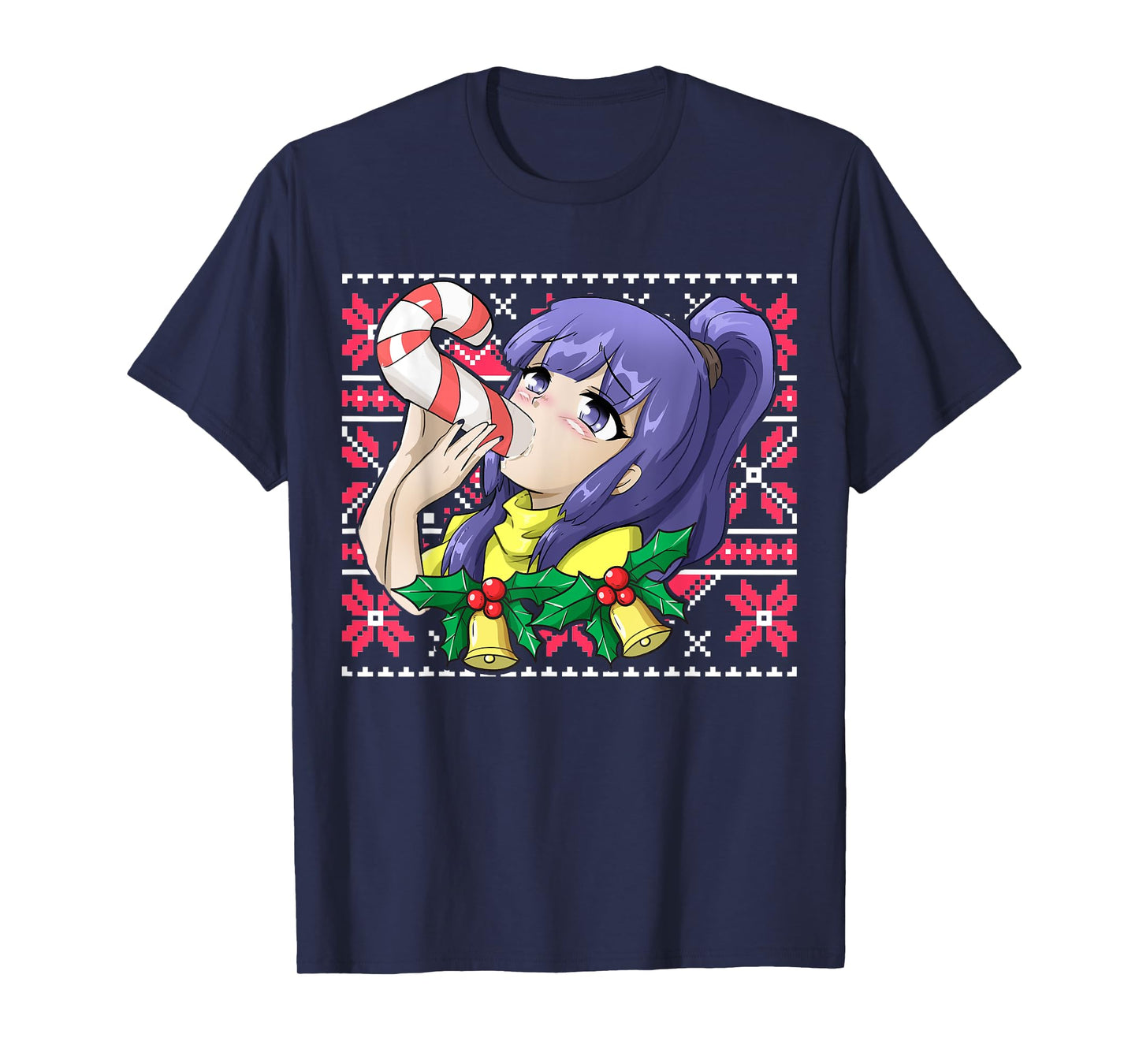 Ugly Christmas Otaku Ahegao Christmas Ecchi Etchi Hentai T-Shirt