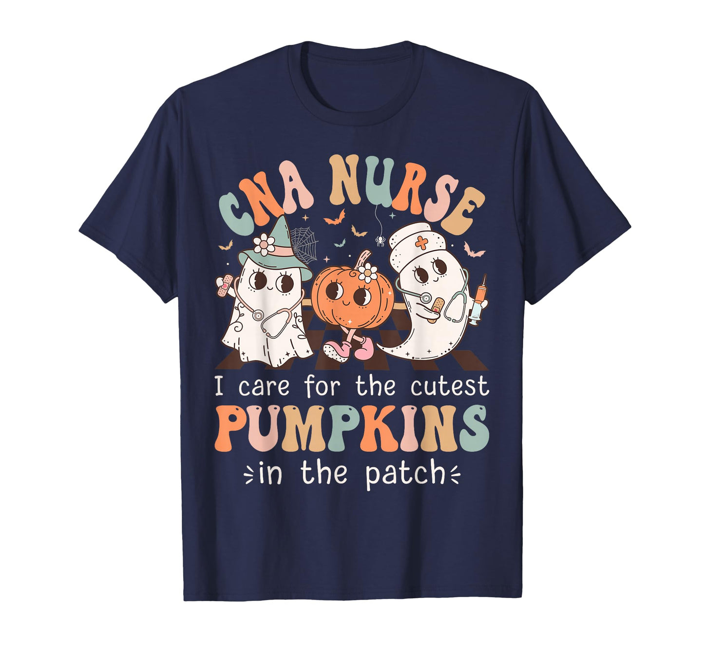Groovy CNA Boo Crew Funny Nursing Assistant Halloween T-Shirt