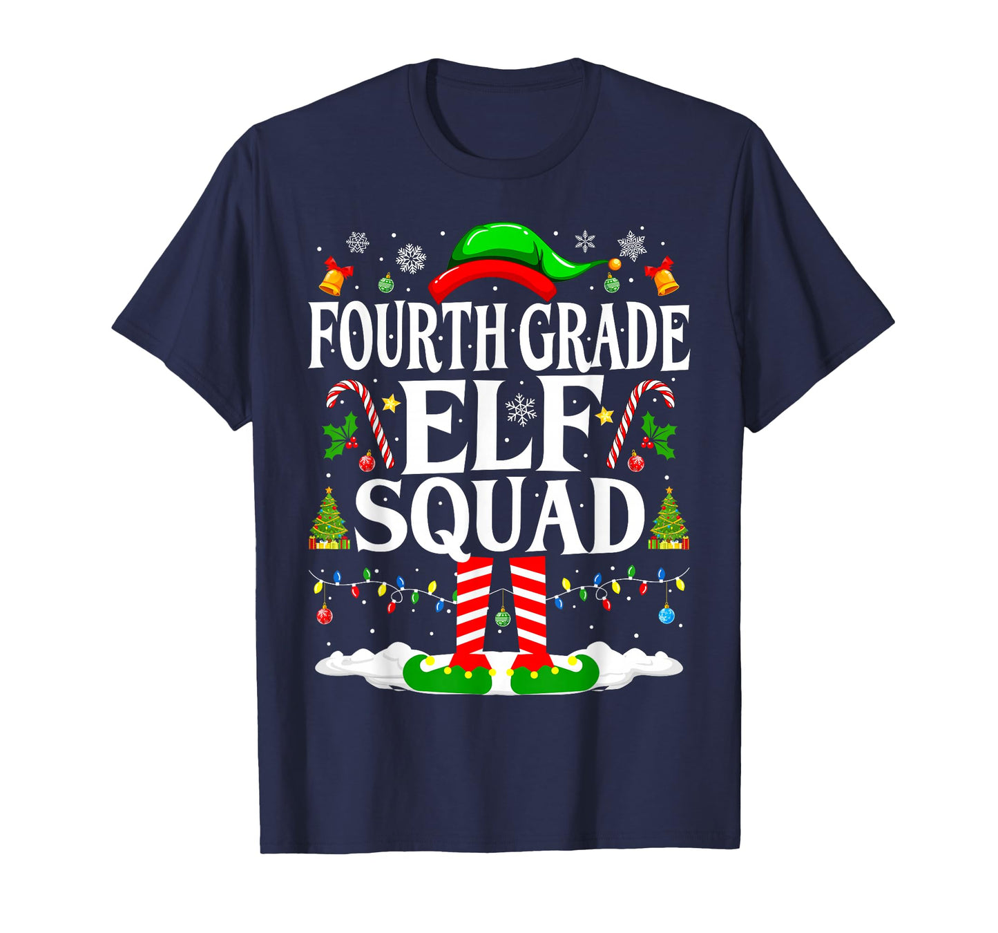 4th Grade Elf Squad Xmas Funny Christmas Fourth Grade Elf T-Shirt