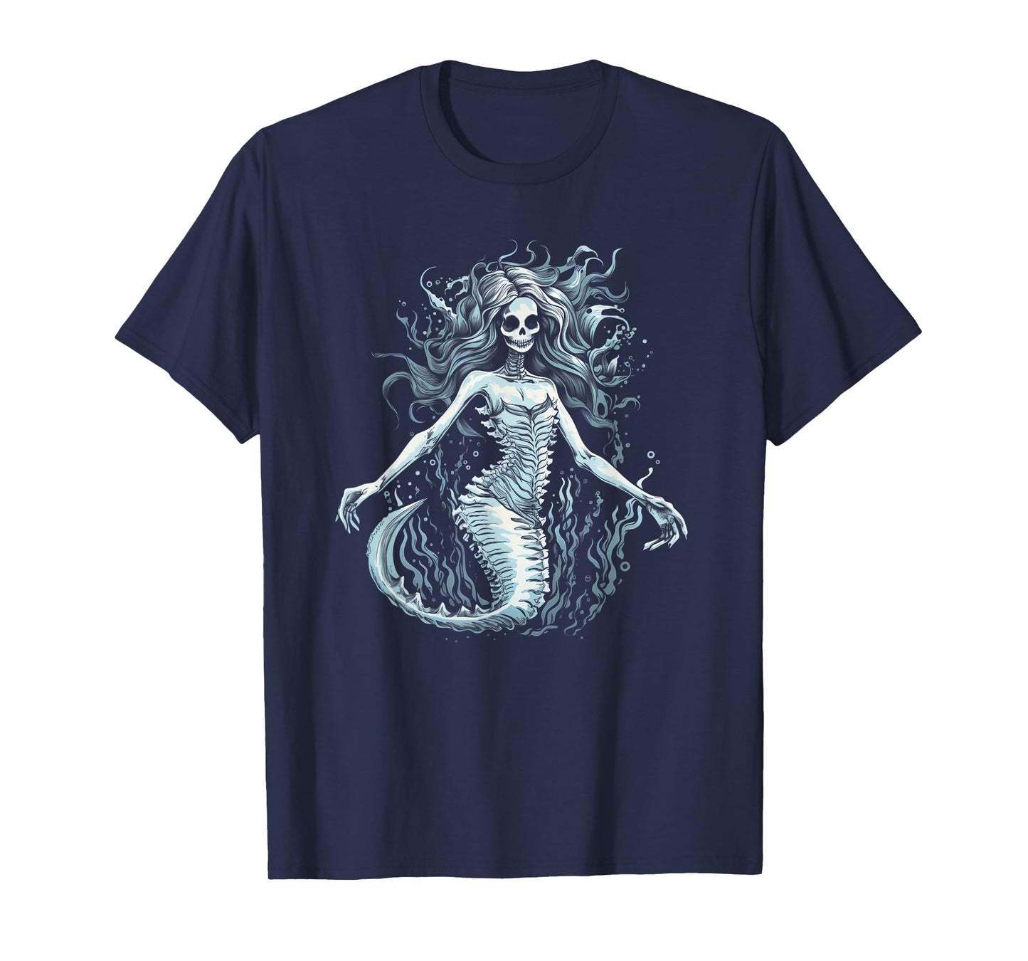 Siren Skeleton Mermaid Skull Tee Women Men Kids Boys Girls T-Shirt