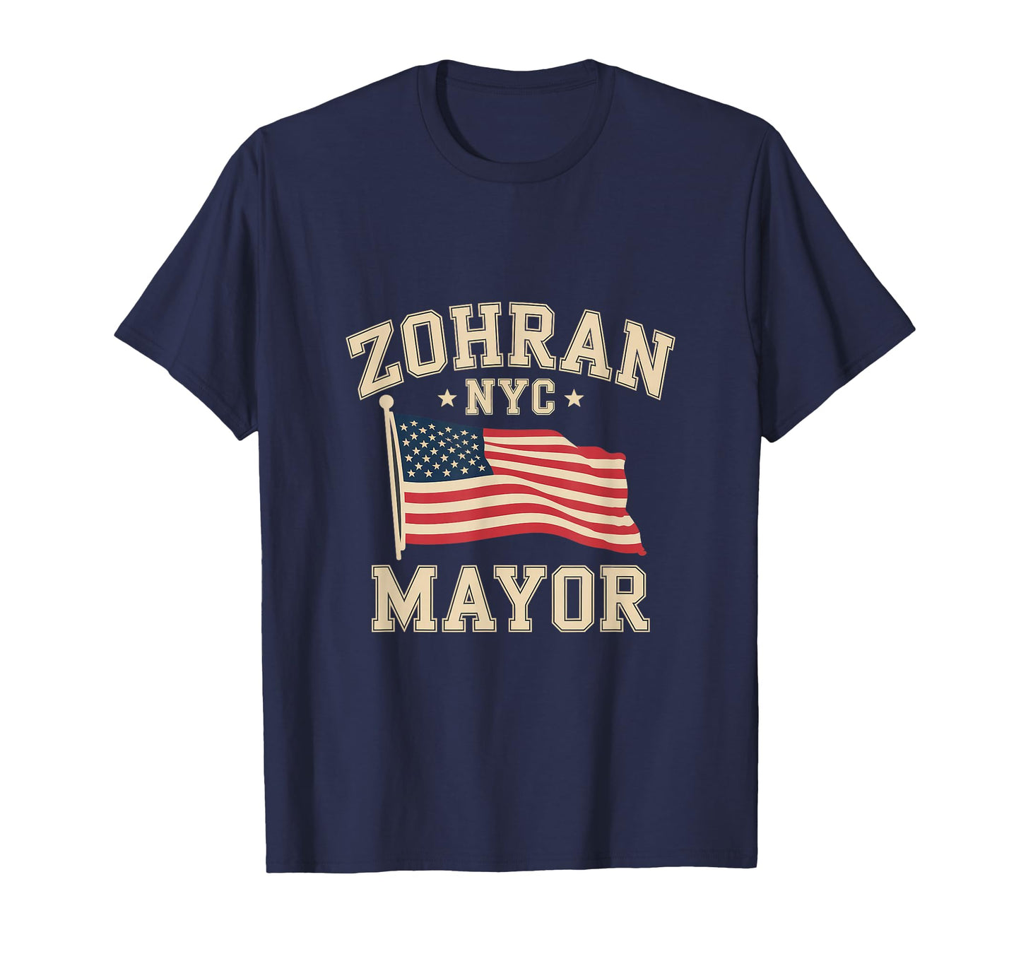 Zohran NYC Mayor US Flag Patriot Pride Mamdani T-Shirt