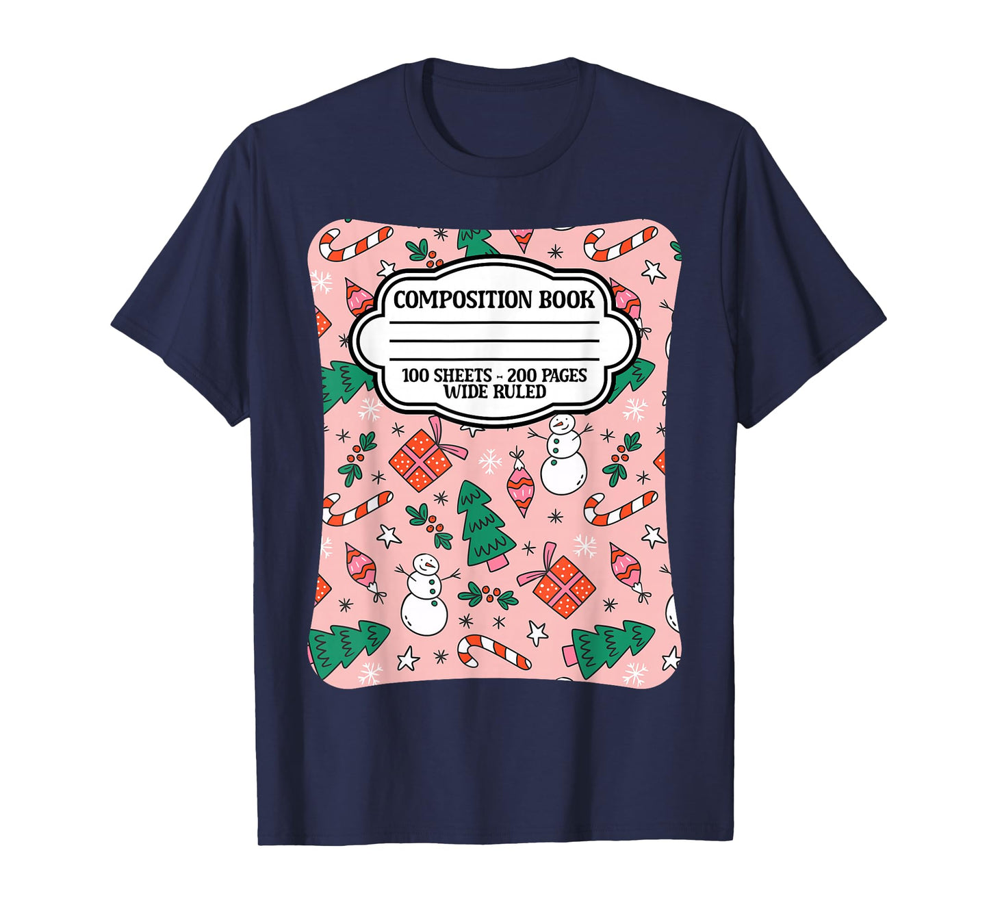 Christmas Composition Notebook Teachers Students Matching T-Shirt
