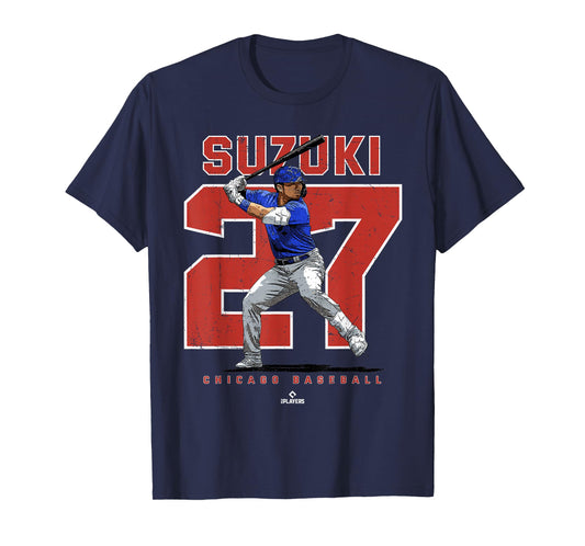 Number and Portrait Seiya Suzuki Chicago MLBPA T-Shirt