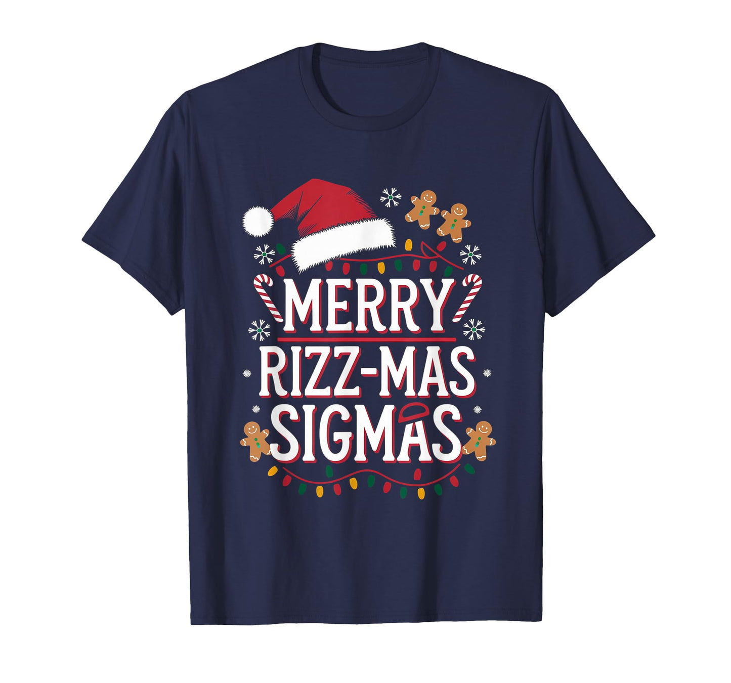 Merry Rizz Mas Sigmas Funny Gen Alpha Christmas Cool Santa T-Shirt