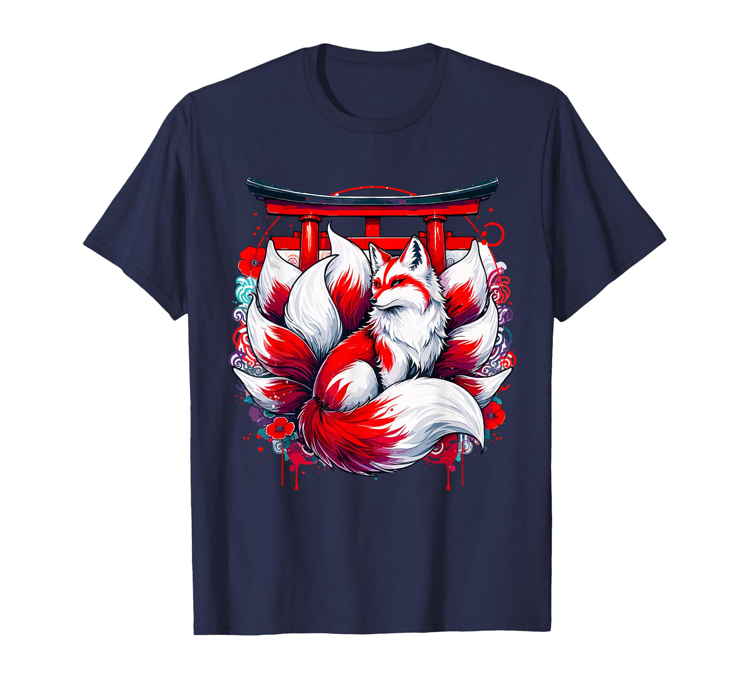Anime Japanese Fox Nine Tails Kitsune T-Shirt