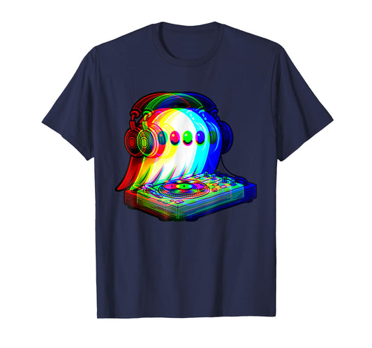 House Music ghost dj Optical Illusion EDM halloween Rave DJ T-Shirt