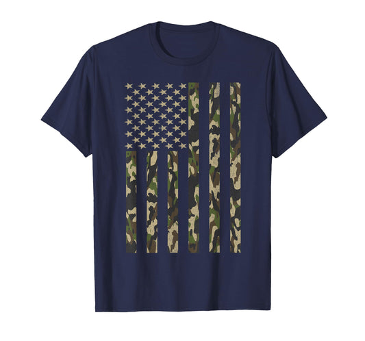 Camo American Flag USA Camouflage Men Boys Women Youth Kids T-Shirt