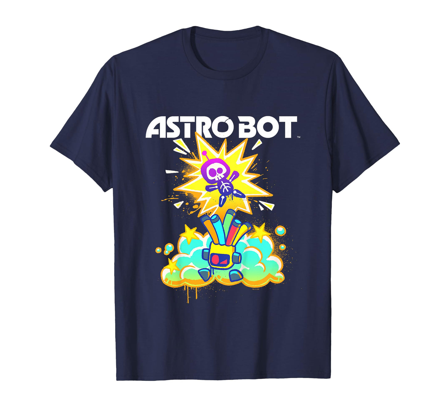Kids Astro Bot Kids Colorful Airbrush PlayStation Video Game T-Shirt