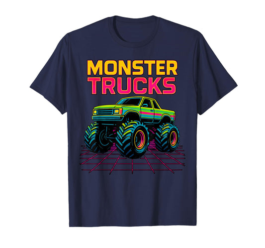 Retro Monster Truck Birthday Party Monster Trucks T-Shirt
