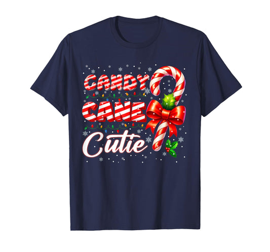 Candy Cane Cutie Christmas Xmas Coquette Cute Toddler Girl T-Shirt