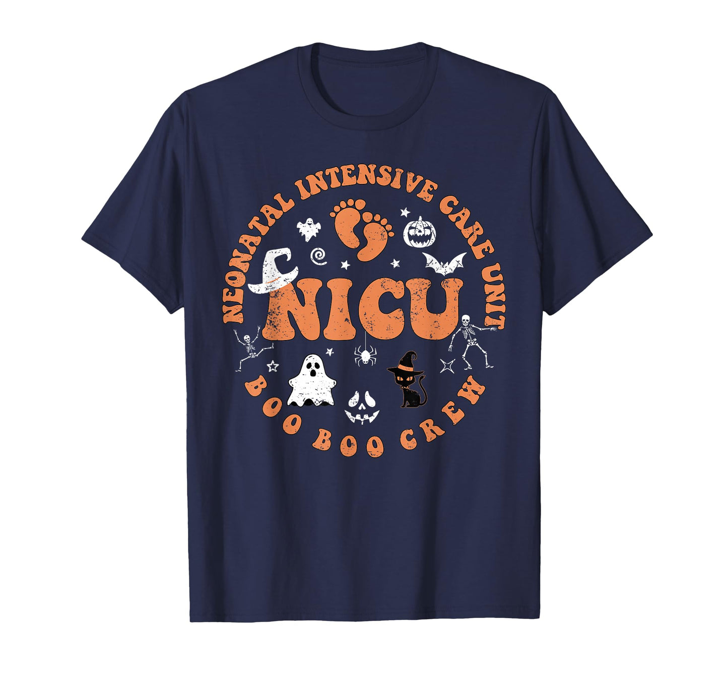 Neonatal Intensive Scare Unit Boo Crew NICU Halloween T-Shirt
