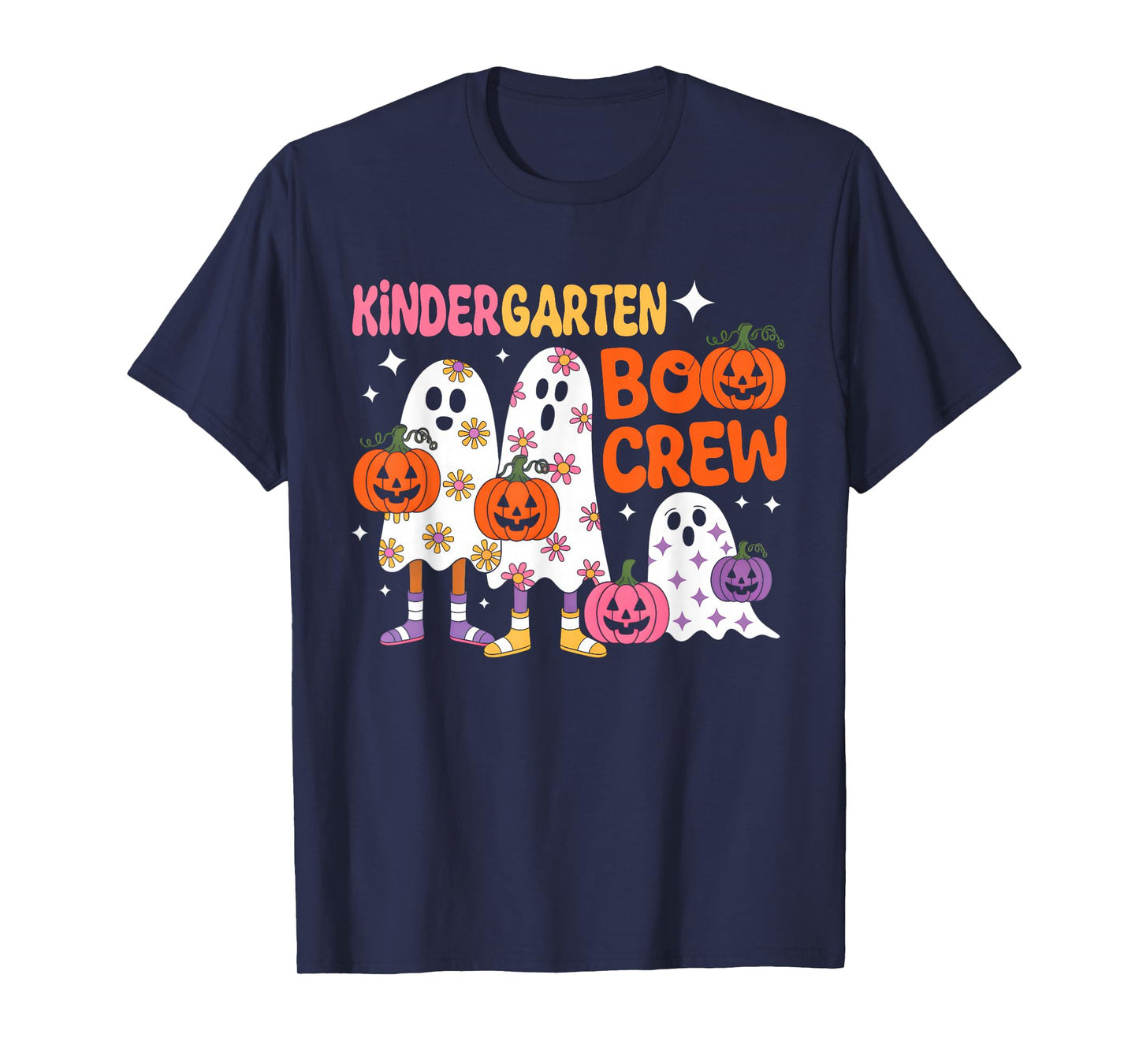 Kindergarten Boo Crew Kindergarten Halloween Costume Teacher T-Shirt