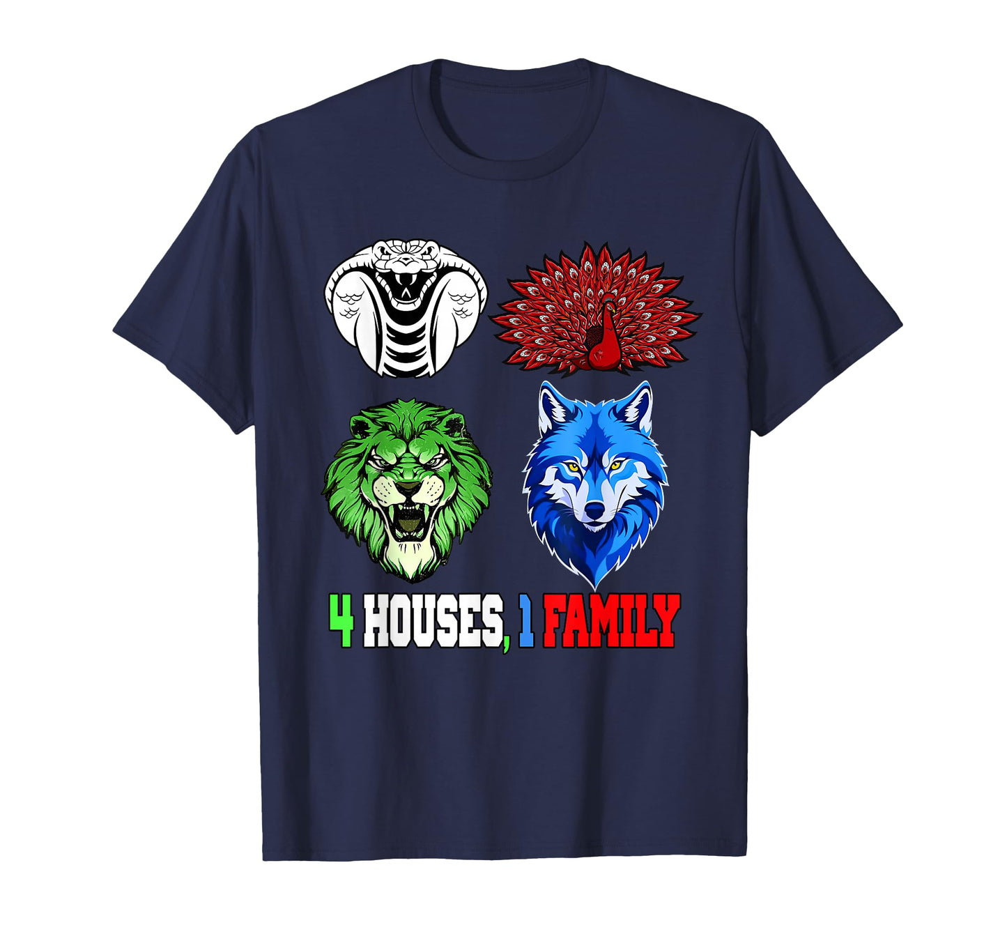 4 Houses 1 Family RCA School System School Spirit Students T-Shirt