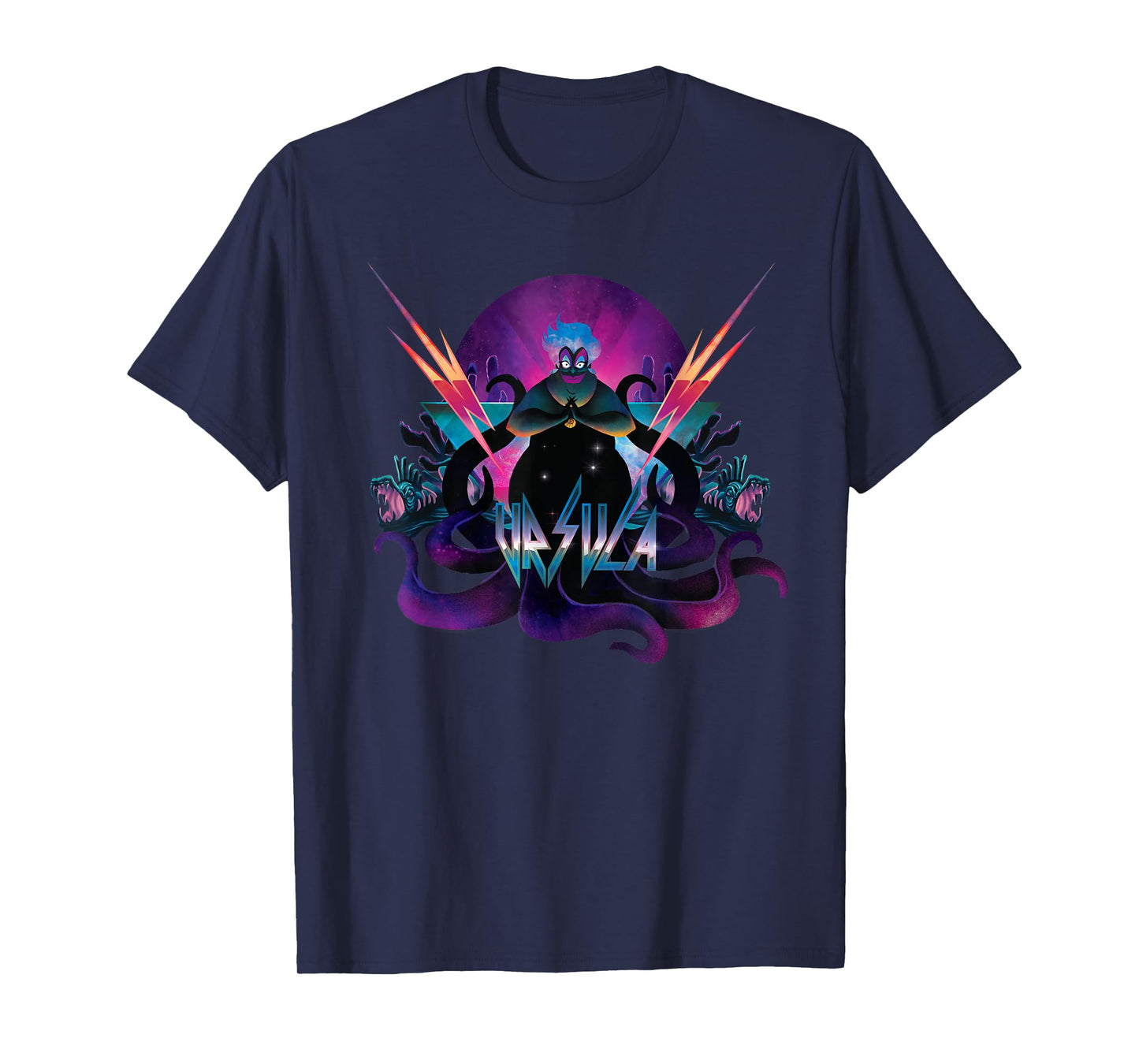 Disney Villains Ursula 90s Rock Band Neon T-Shirt