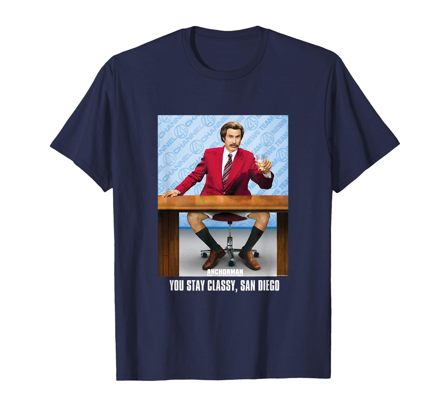 Anchorman You Stay Classy, San Diego Ron Burgundy Portrait T-Shirt