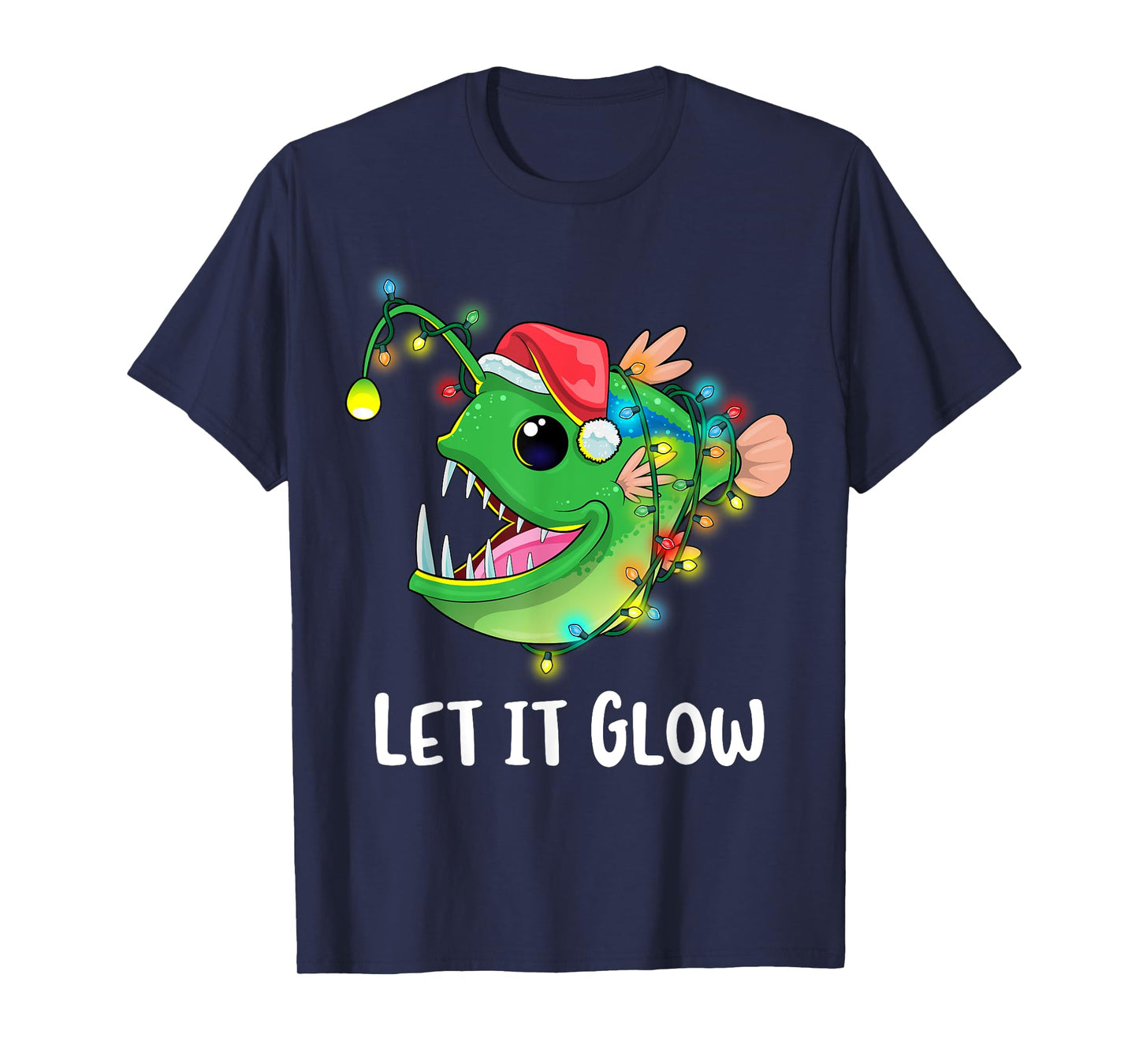 Let It Glow Anglerfish Lighting Xmas Tree Monster Christmas T-Shirt