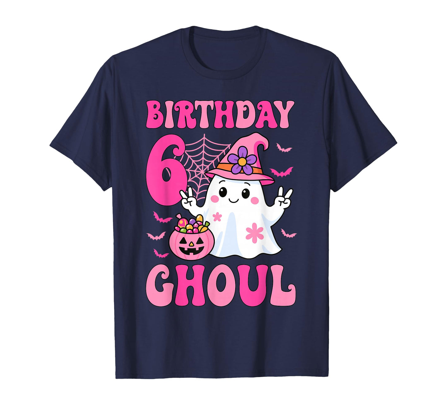 I'm 6 Years Old Girls Cute Ghost It's My 6th Birthday Ghoul T-Shirt