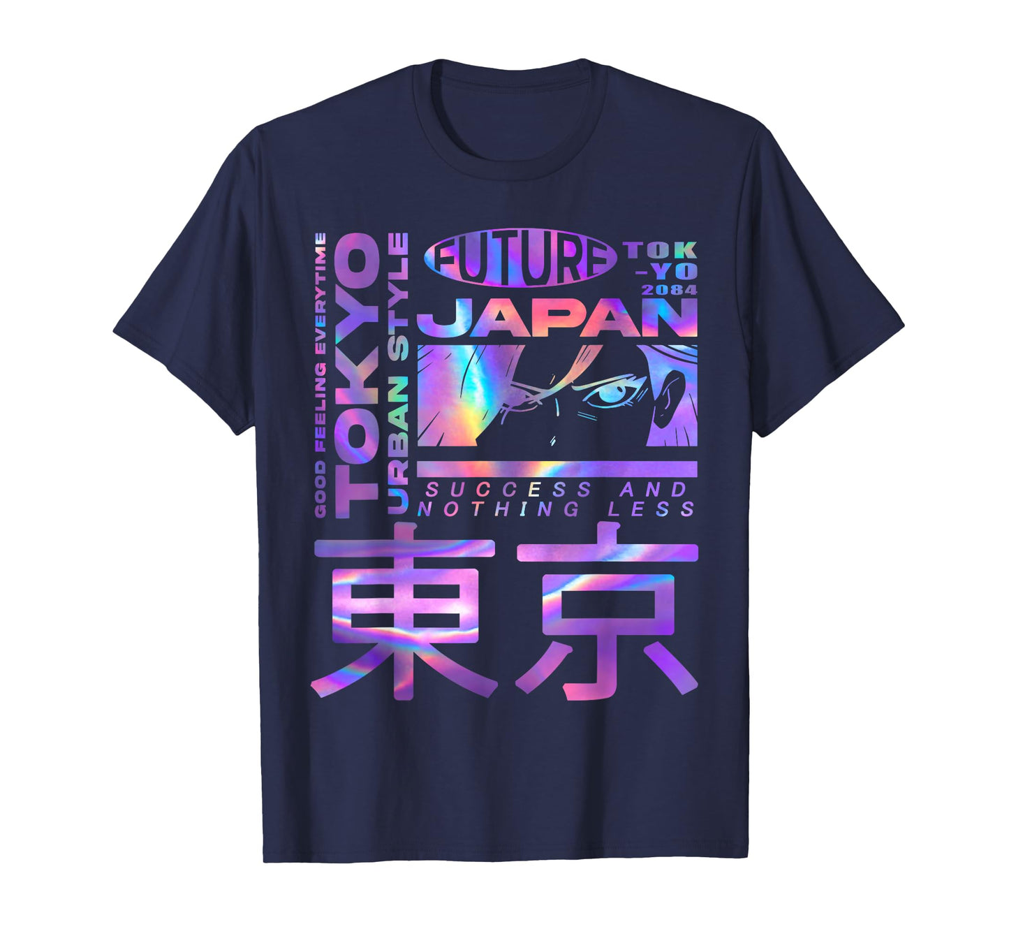 Japanese Cyberpunk Tokyo Anime Girl Eyes Vaporwave Aesthetic T-Shirt