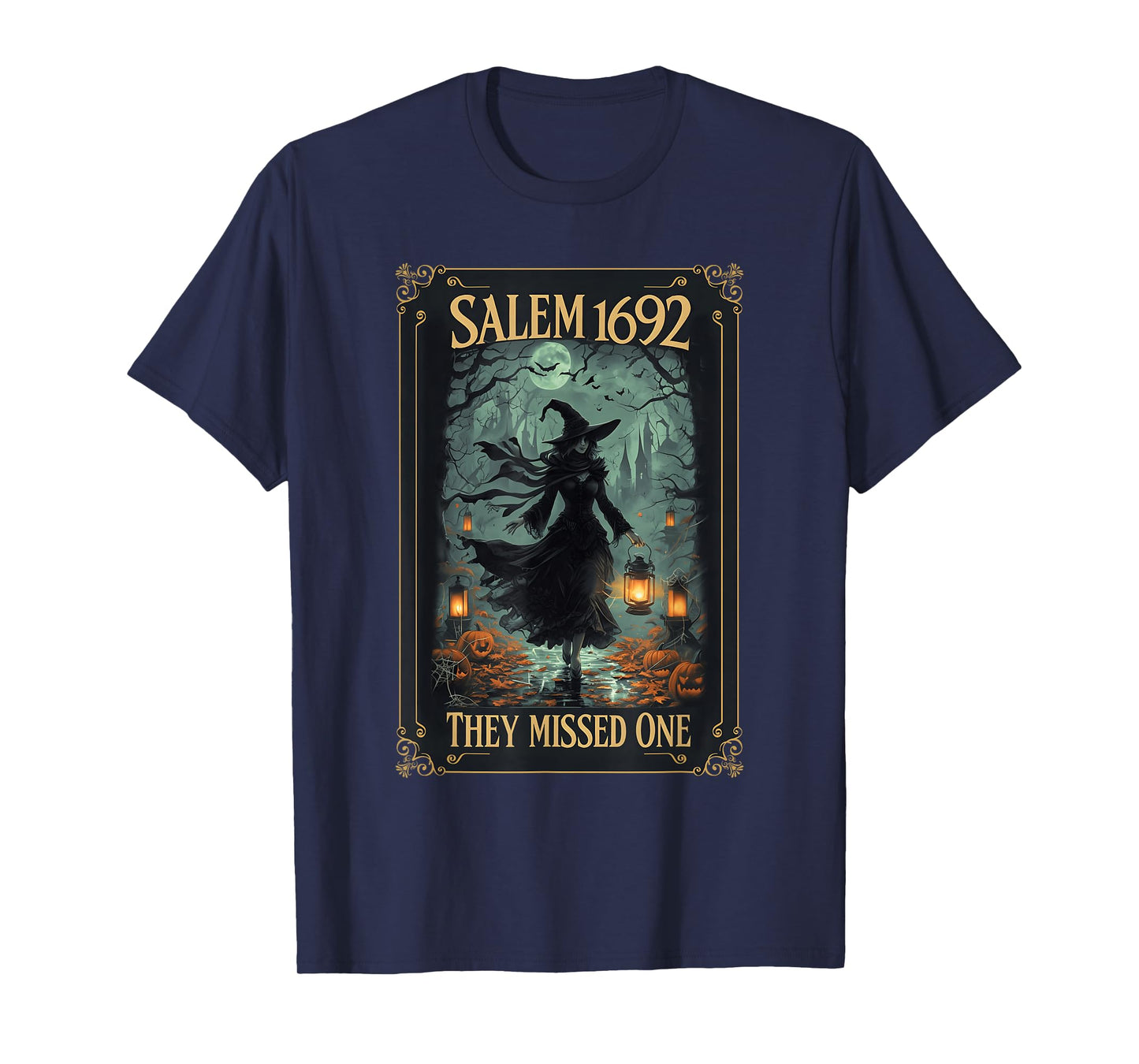 Salem 1692 They Missed One Halloween Witch Tarot Card Women T-Shirt
