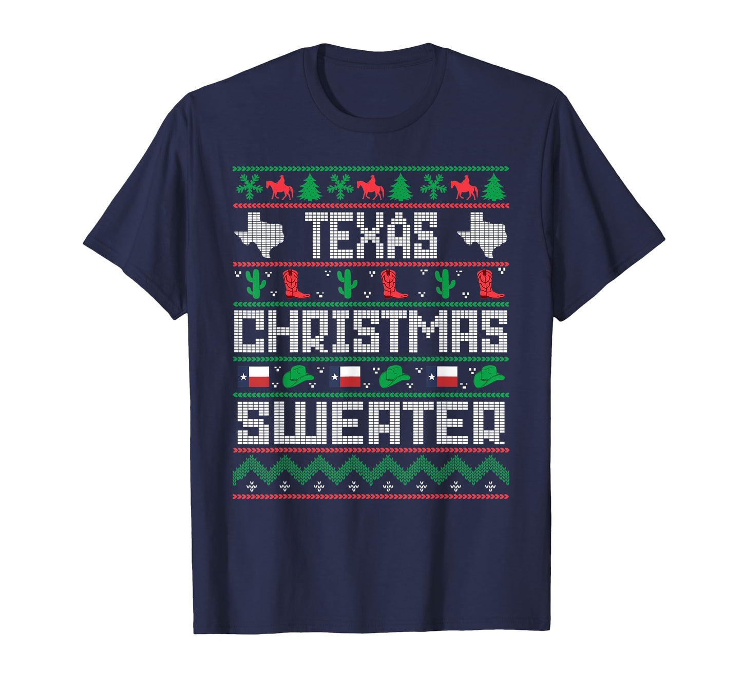 Texas Christmas Sweater Tacky Ugly Cowboy Texas Sweater T-Shirt