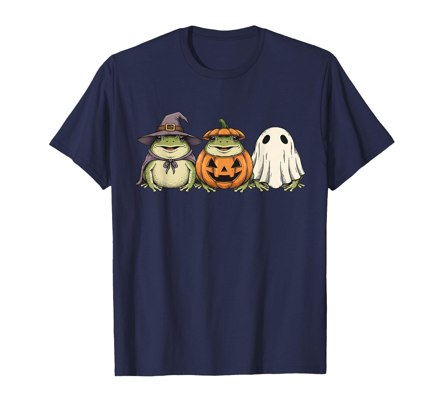 Spooky Ghost Desert Rain Frog Lover Pumpkin Halloween T-Shirt