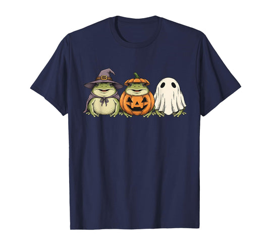 Spooky Ghost Desert Rain Frog Lover Pumpkin Halloween T-Shirt