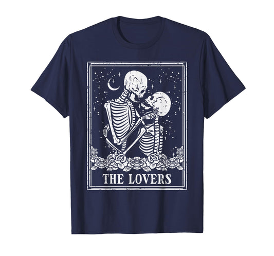 Halloween Skeleton Tarot The Lovers Couple Costume Men Women T-Shirt