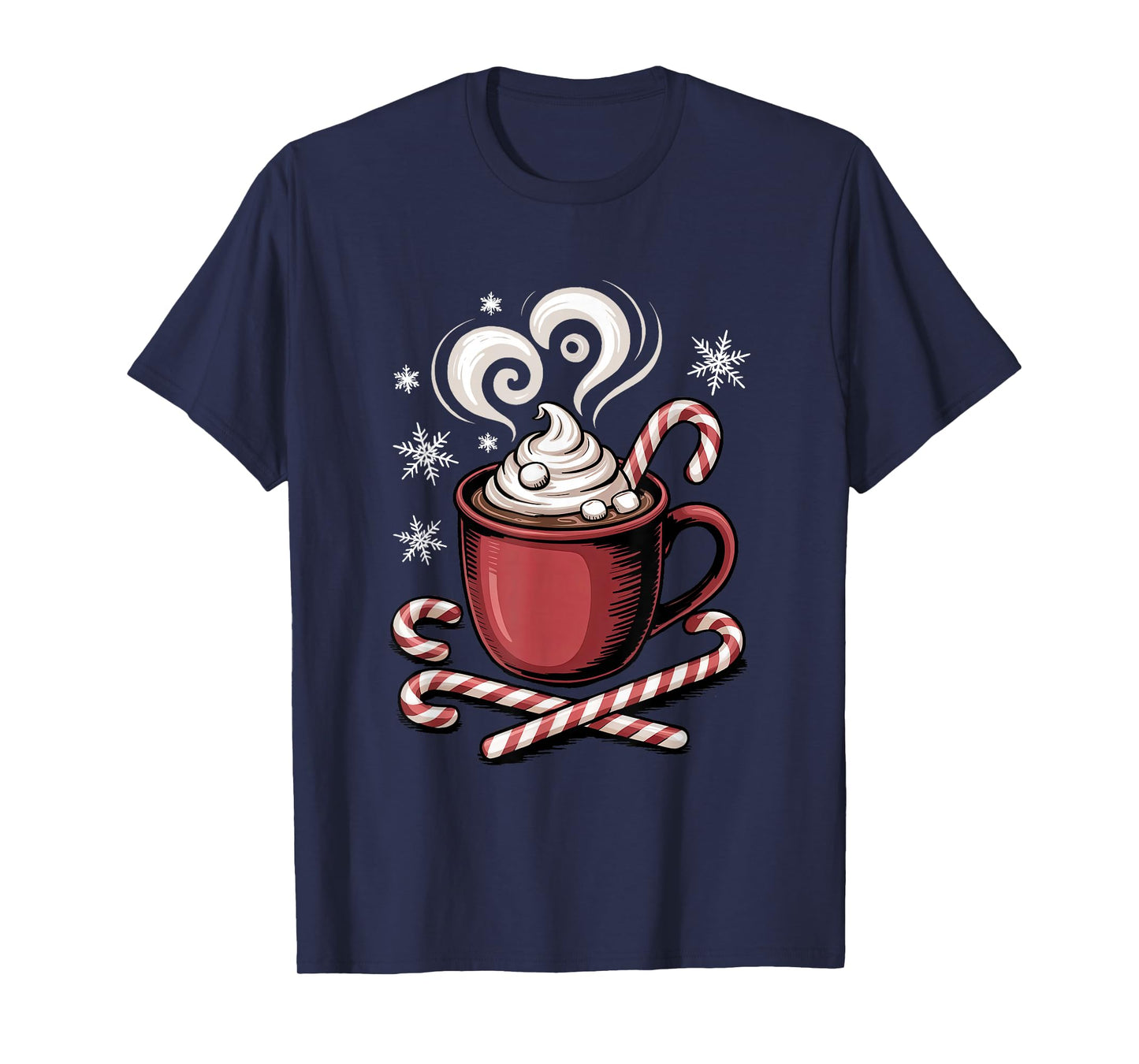Hot Cocoa Cozy Christmas Candy Cane Lover Hot Chocolate T-Shirt