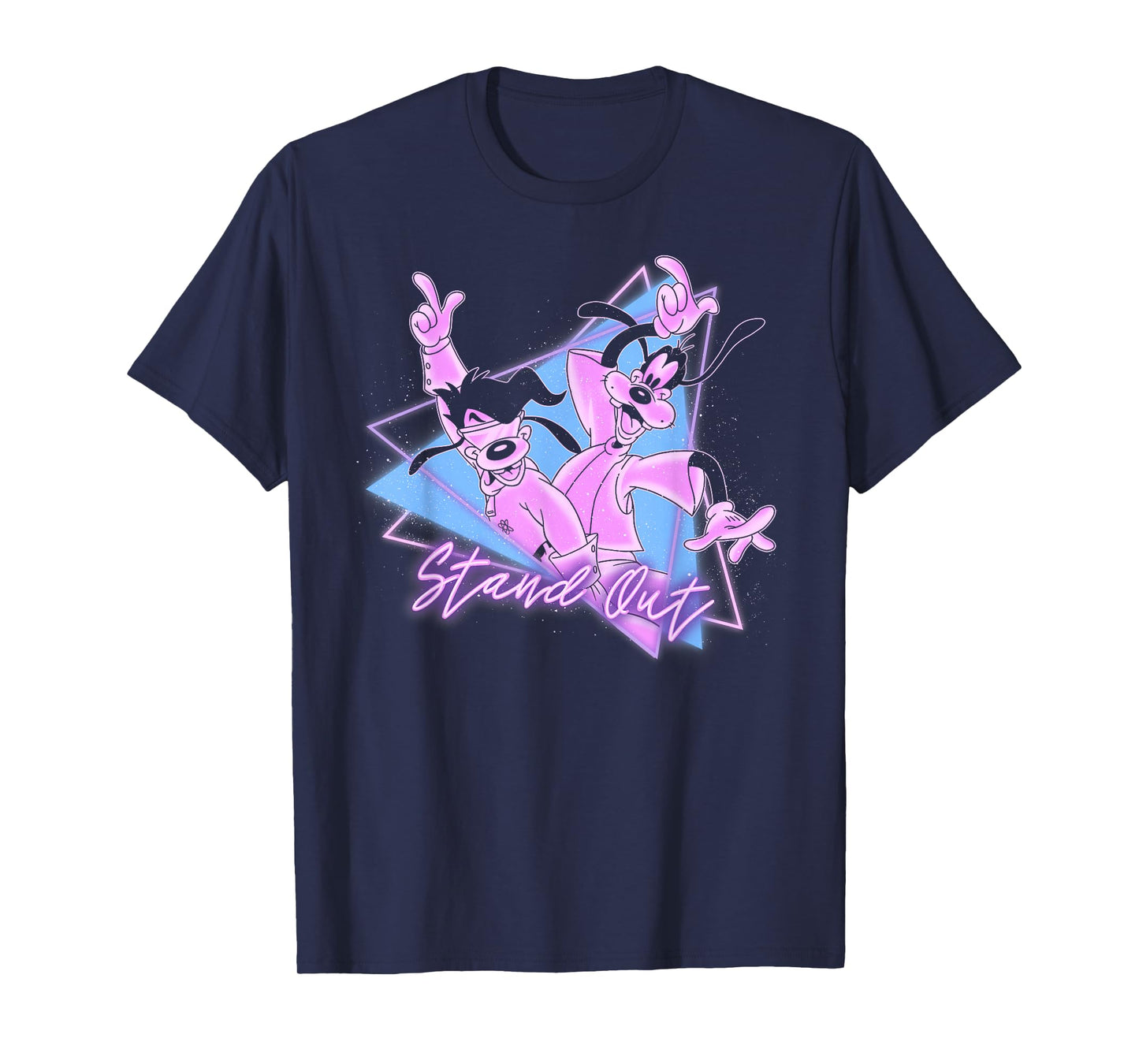 Disney Goofy and Son Retro Neon Portrait T-Shirt