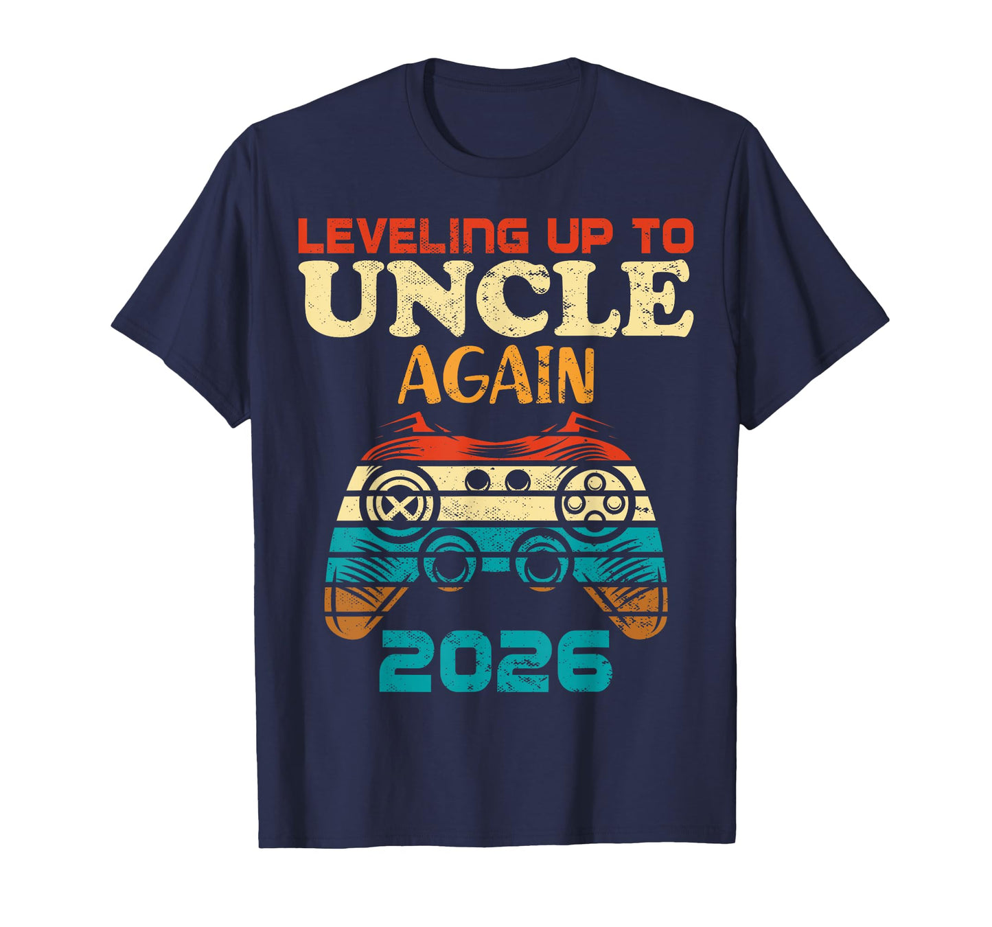 Retro Leveling Up To Uncle Again 2026 Pregnancy Announcement T-Shirt