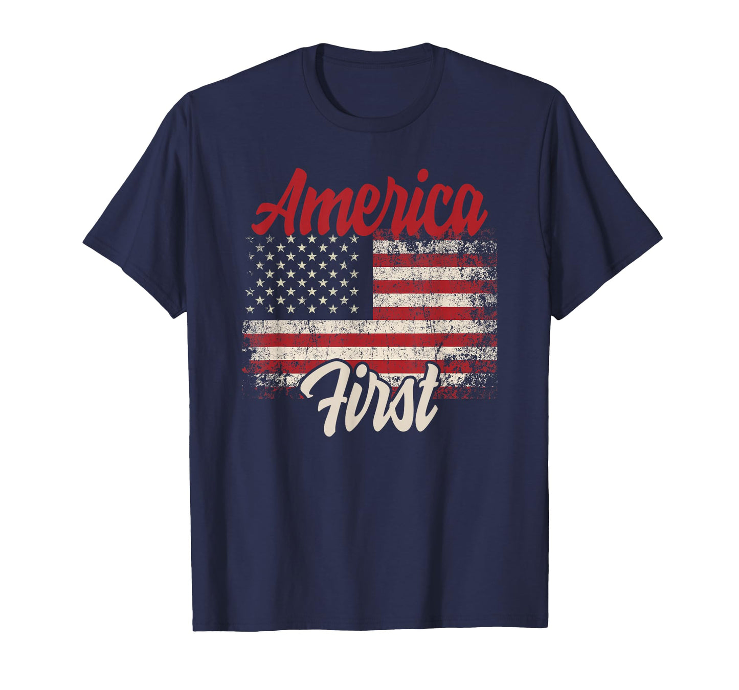 America First Veteran National Pride American Flag T-Shirt