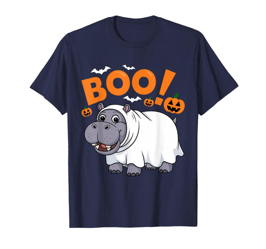 Boo Hippo Halloween Costume Hippopotamus Africa Animal Fun T-Shirt