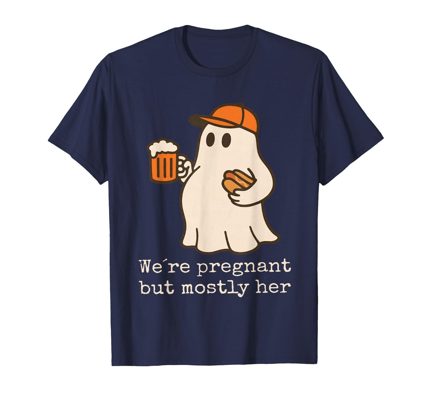 We're Pregnant But Mostly Her Ghost Halloween Couple T-Shirt