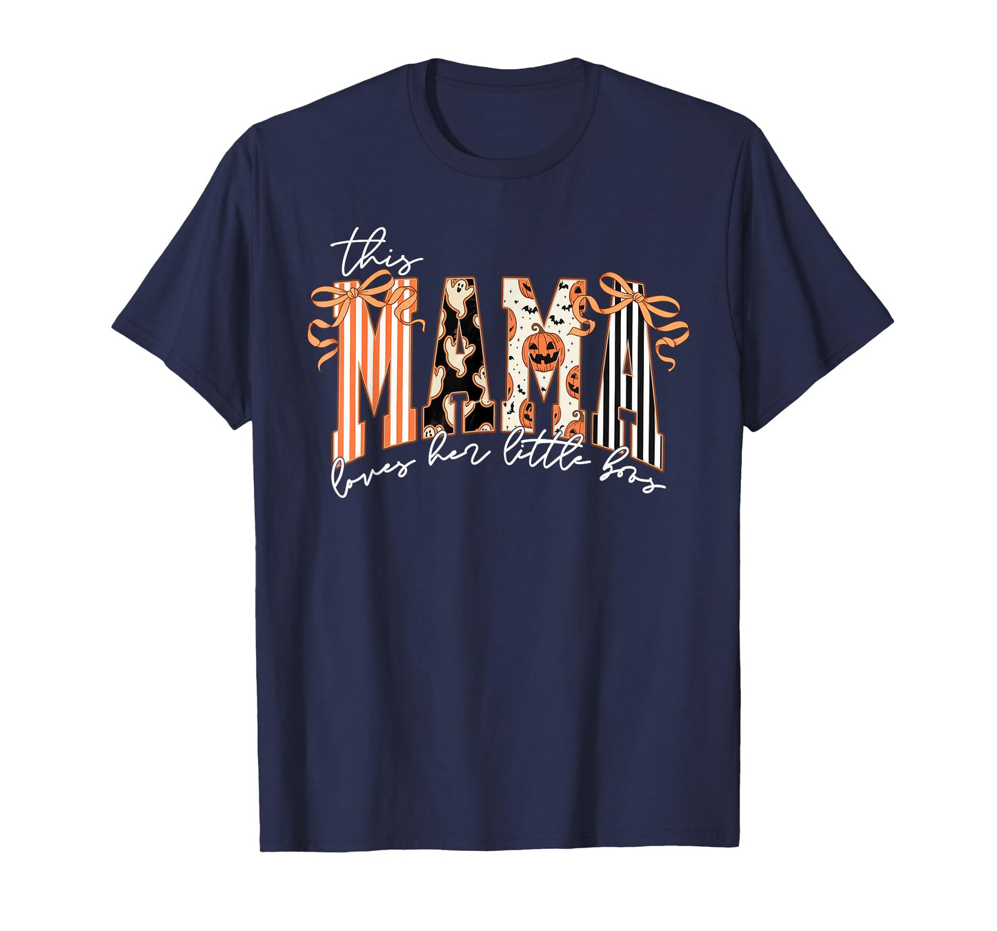 This Mama Loves Her Boos Cute Spooky Halloween Mama Women T-Shirt