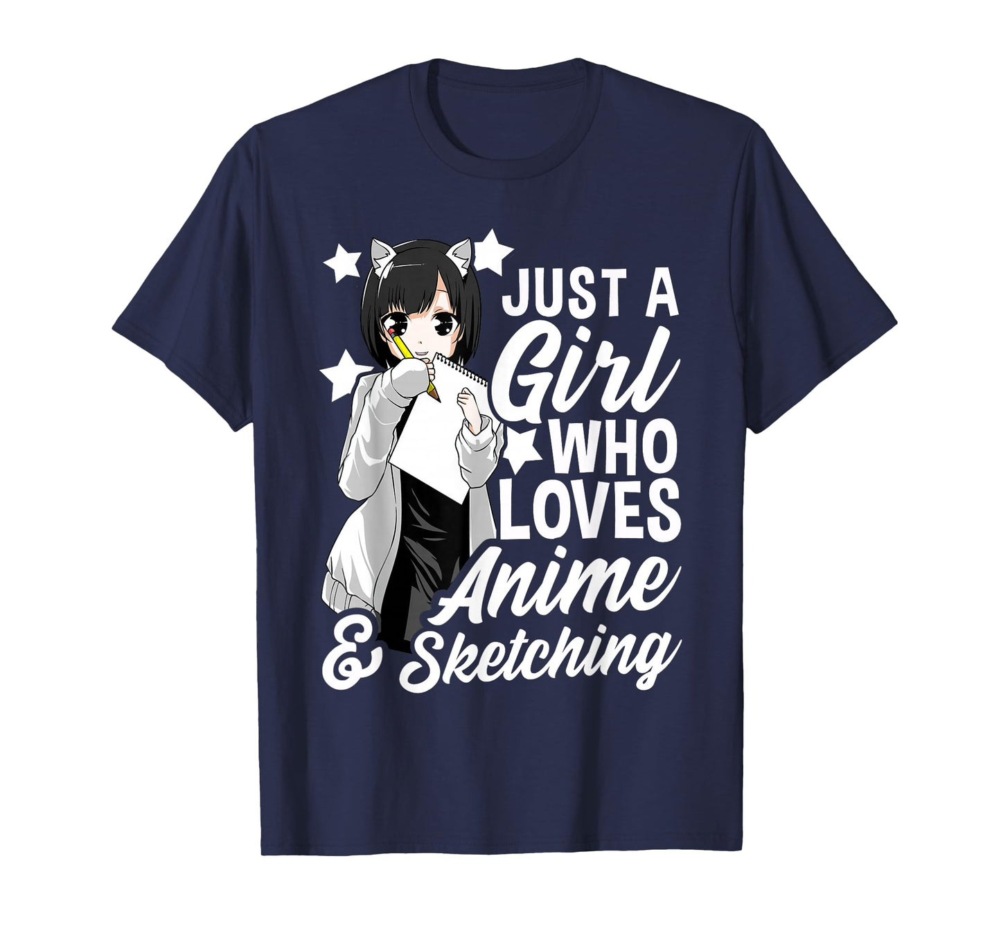 Just A Girl Who Loves Anime and Sketching Drawing T-Shirt